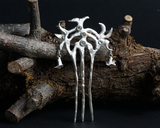 Silver Thorn Hair Comb