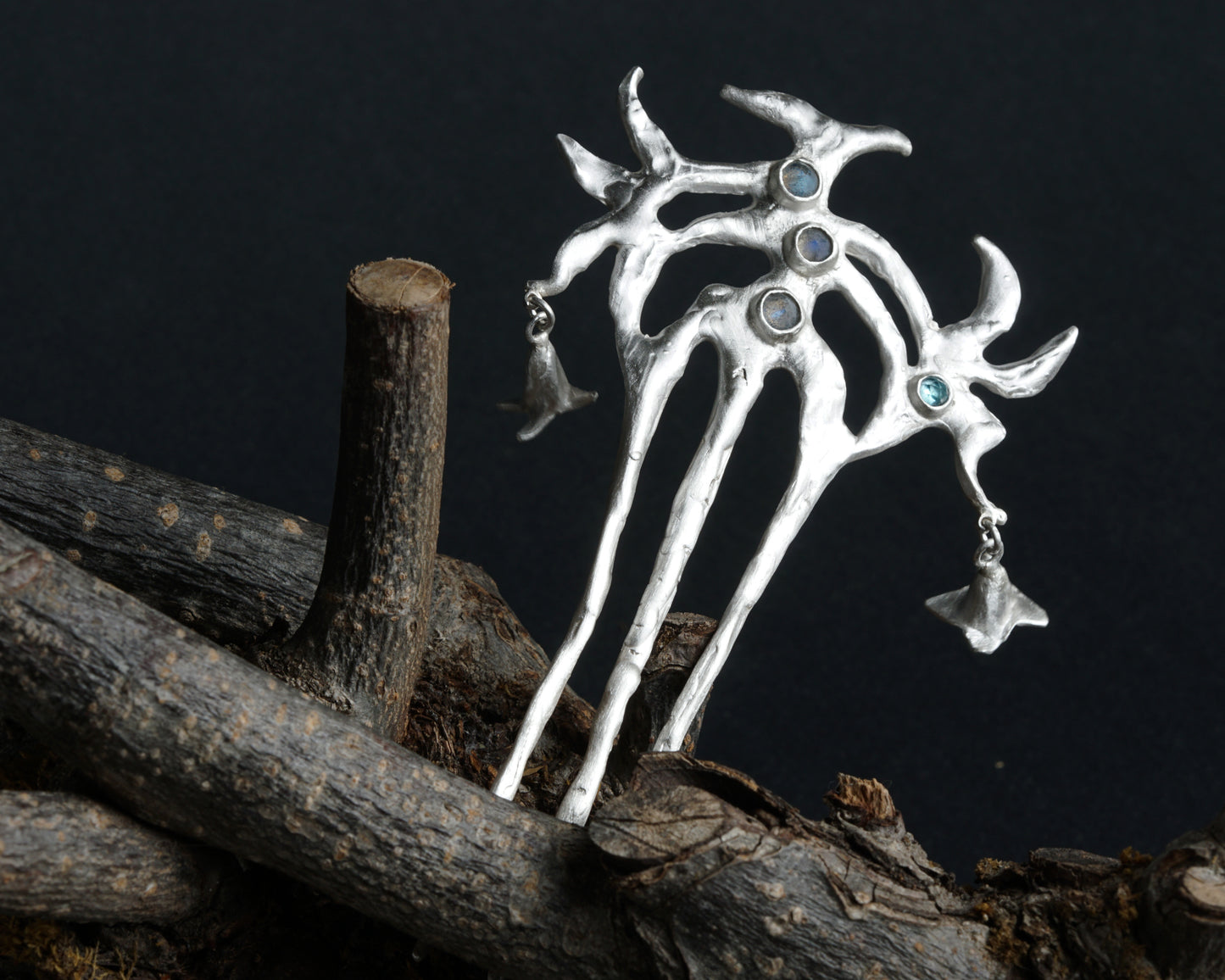 Silver Thorn Hair Comb