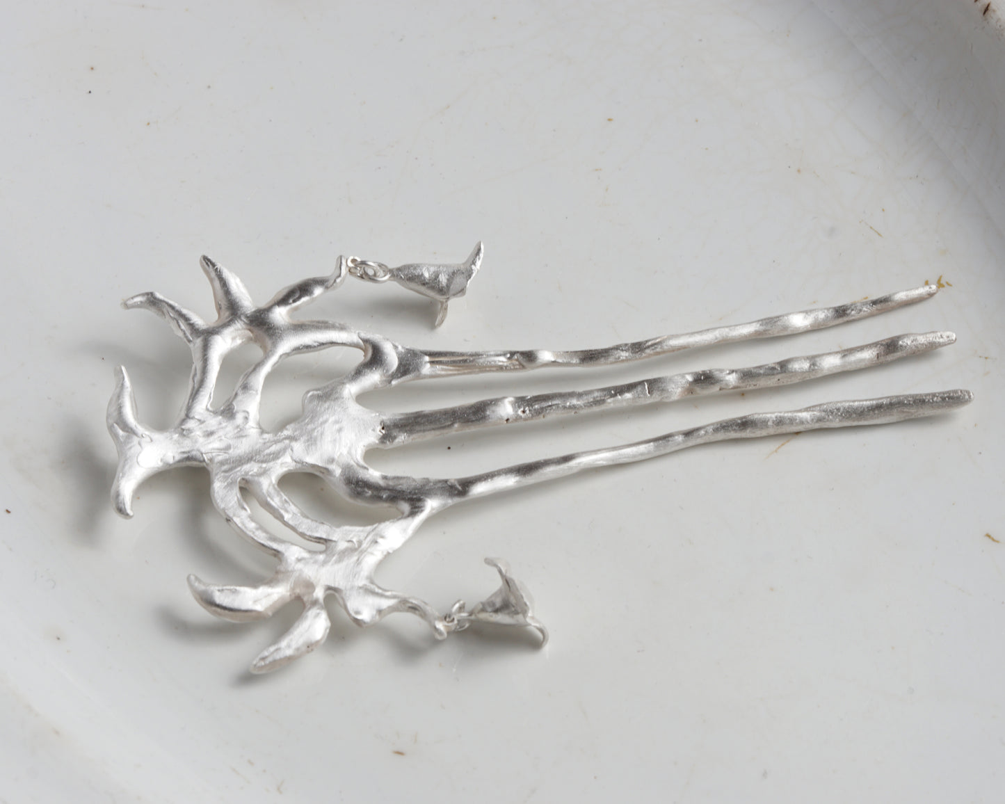 Silver Thorn Hair Comb