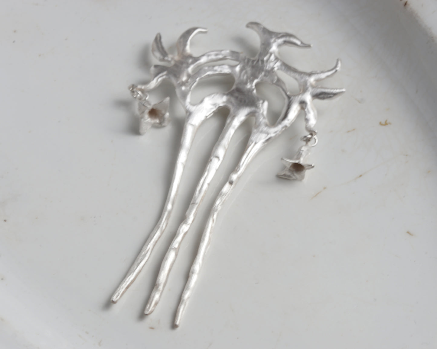Silver Thorn Hair Comb