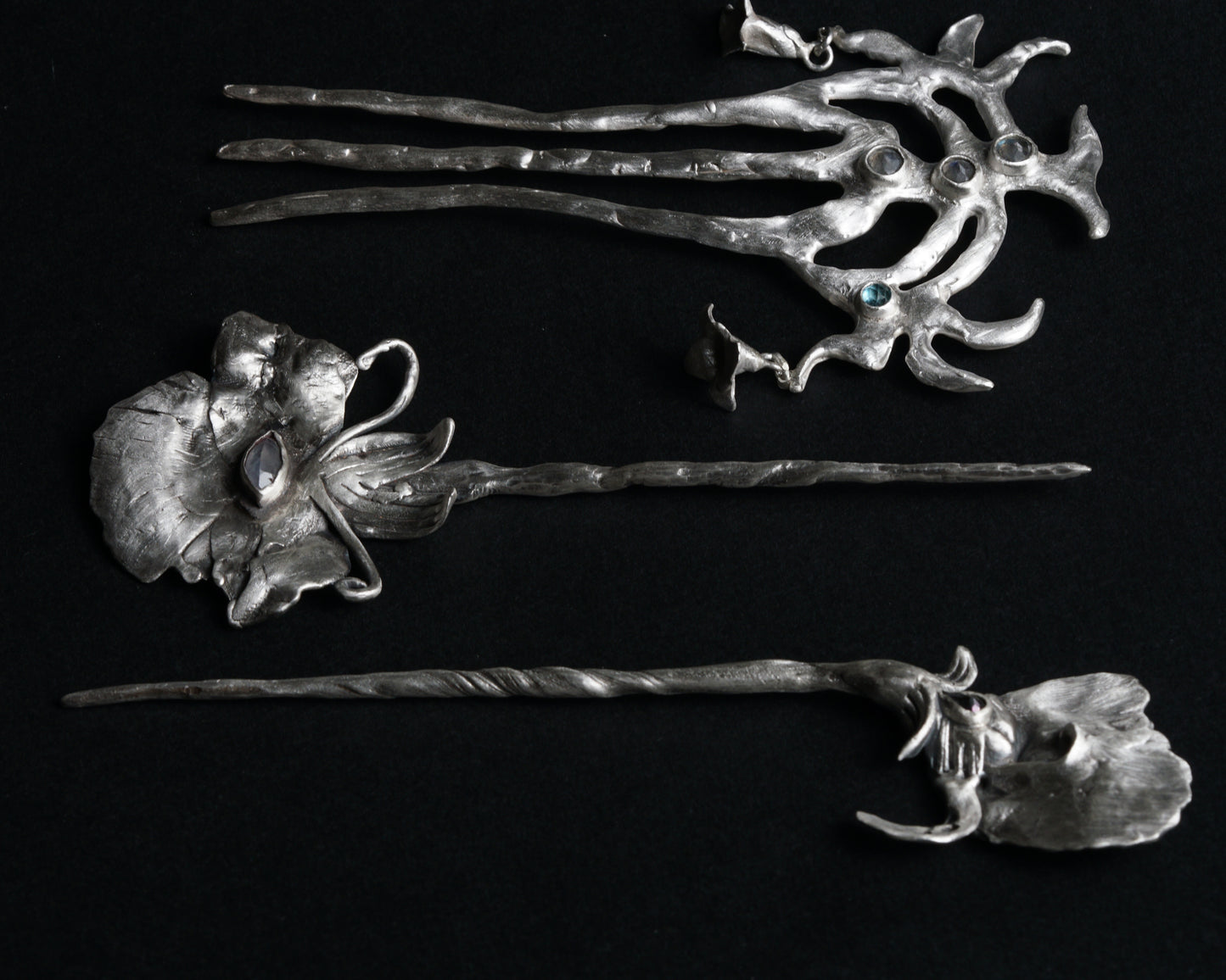 Silver Thorn Hair Comb