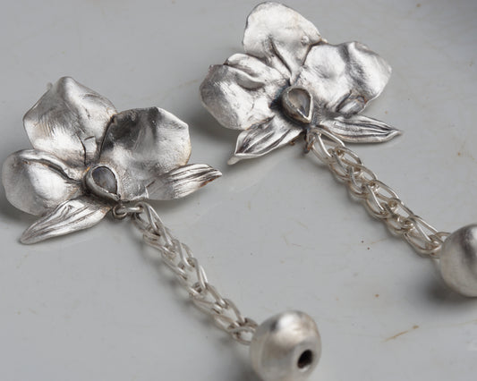 Moonlit Orchid Sphere Drop Earrings