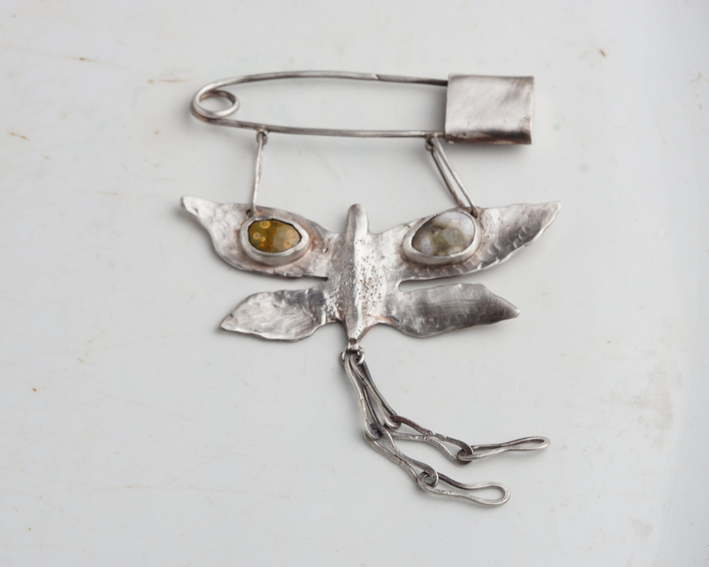 Moth Familiar Silver Pin #2