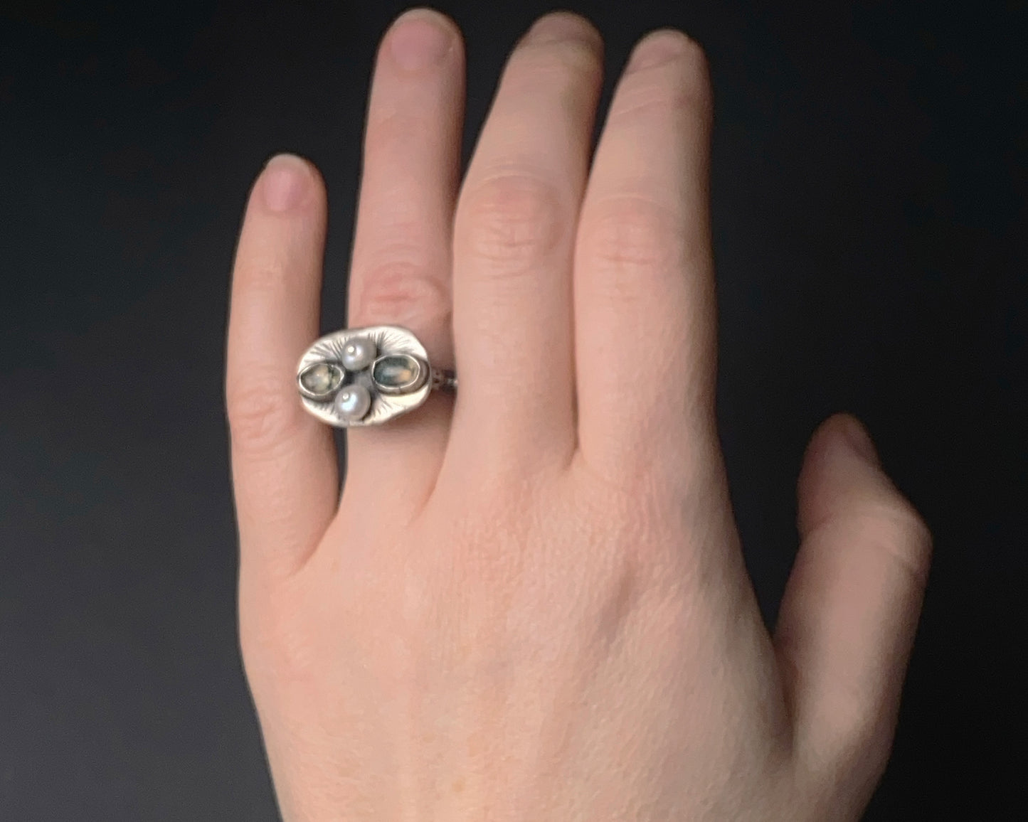 Moss Whisper Sterling Silver Ring