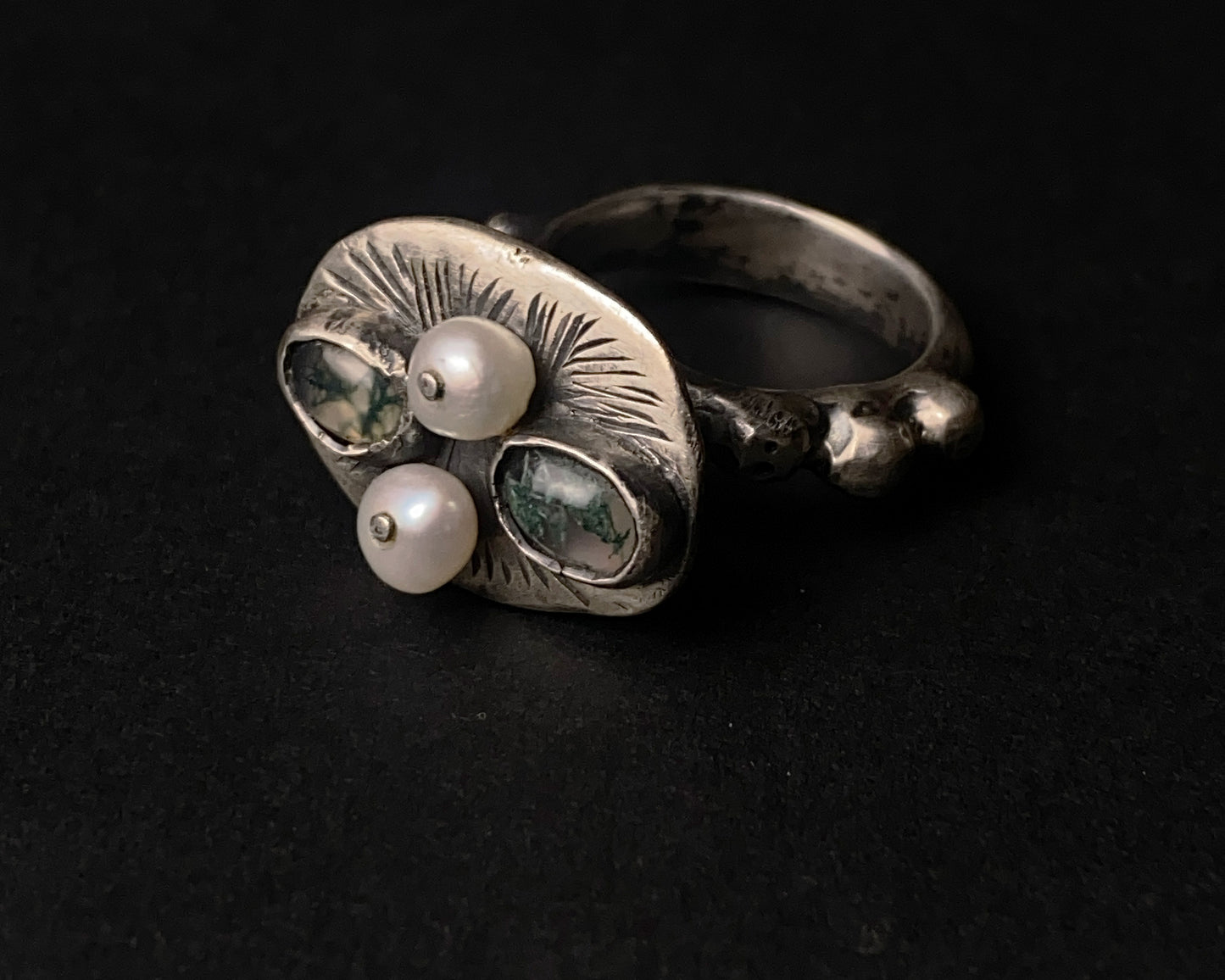 Moss Whisper Sterling Silver Ring