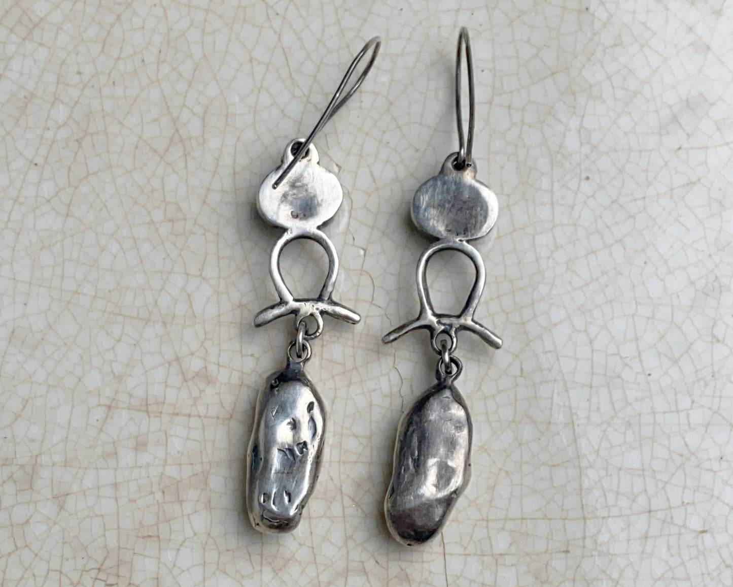 Green Agate & Baroque Pearl Earrings