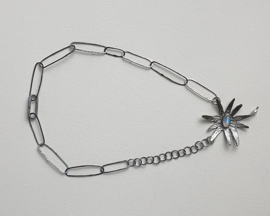 Sterling Silver Moonstone Star Necklace