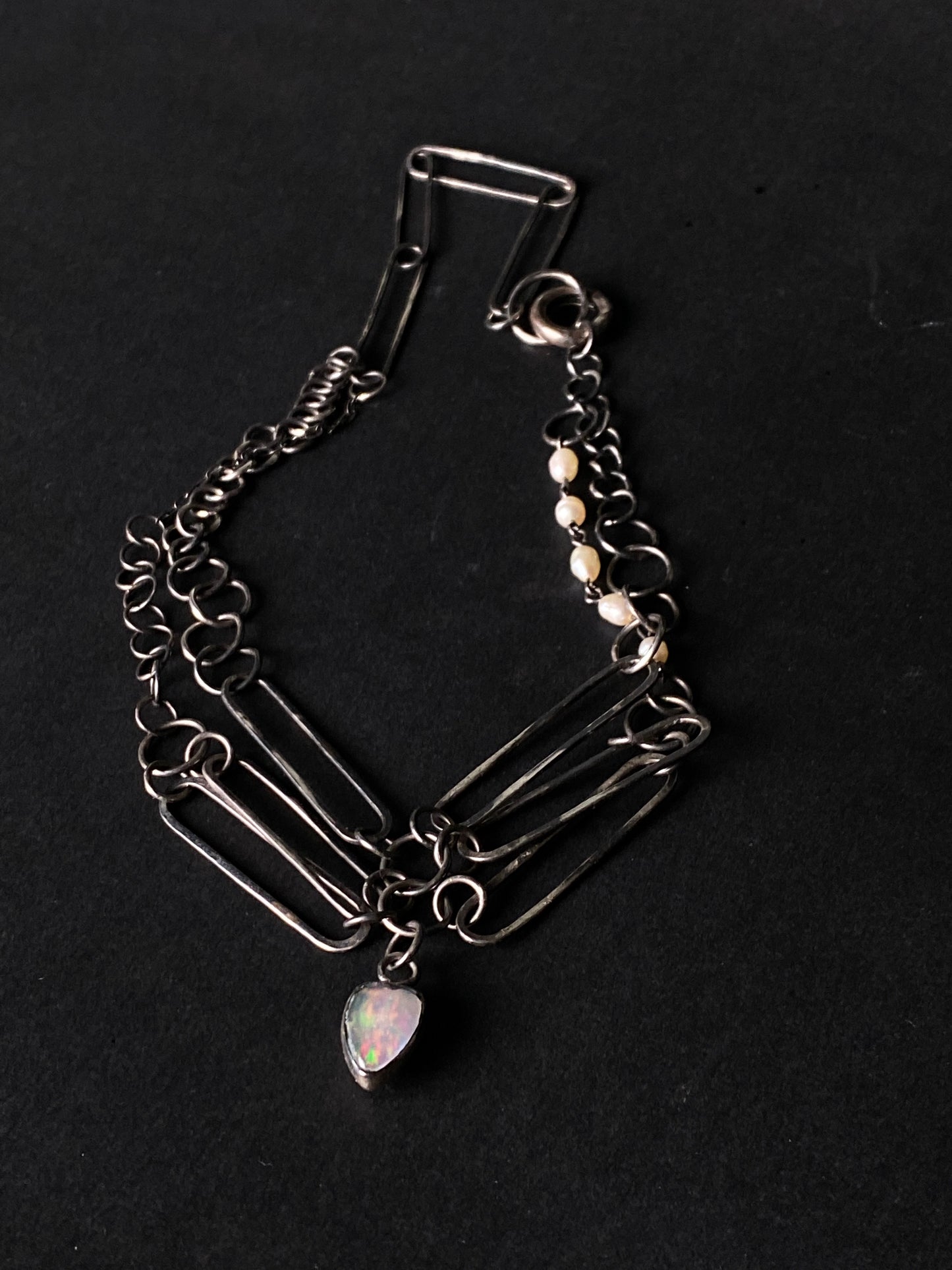 Heart Necklace with Ethiopian Opal
