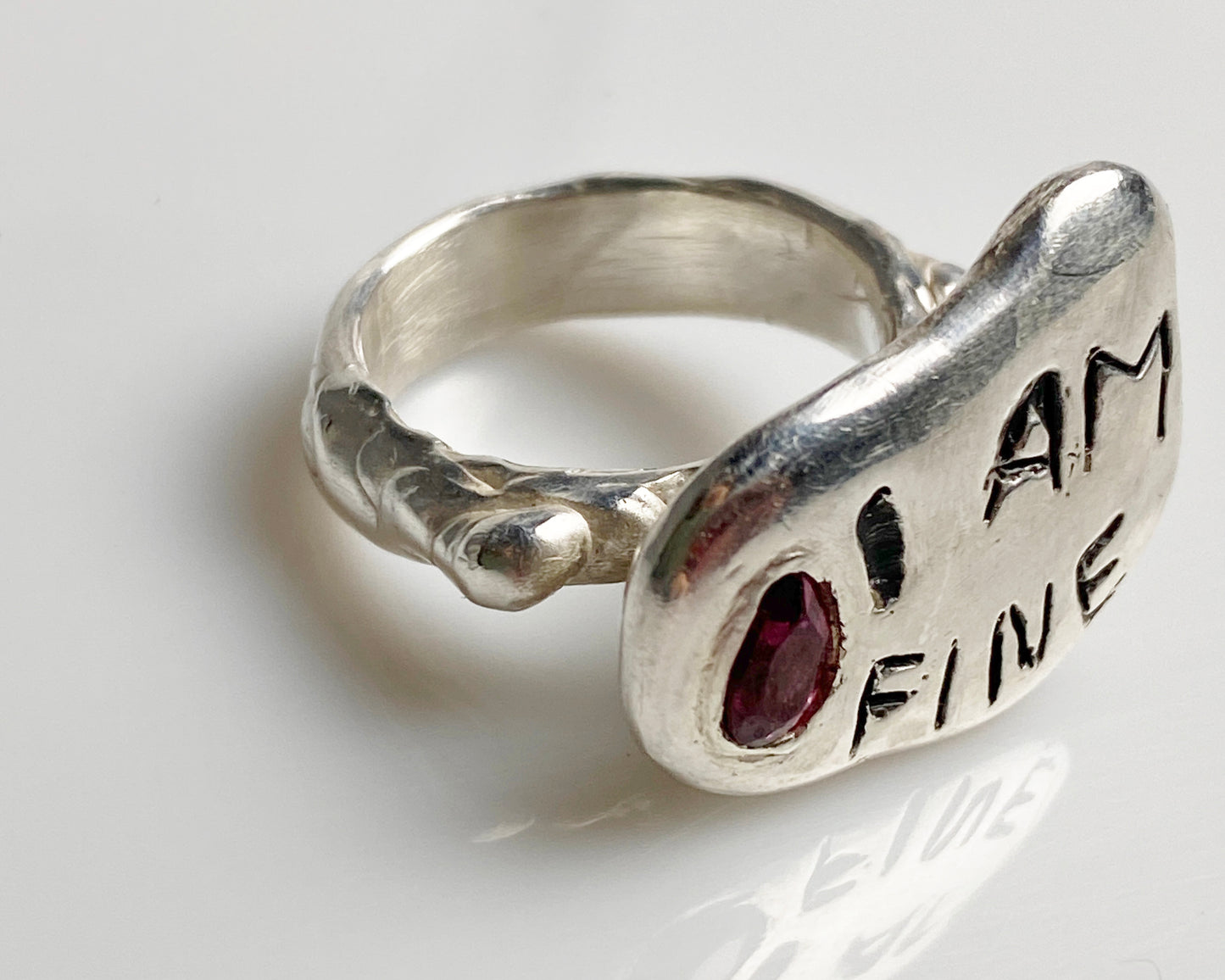 Garnet Pear-Shaped Statement Ring
