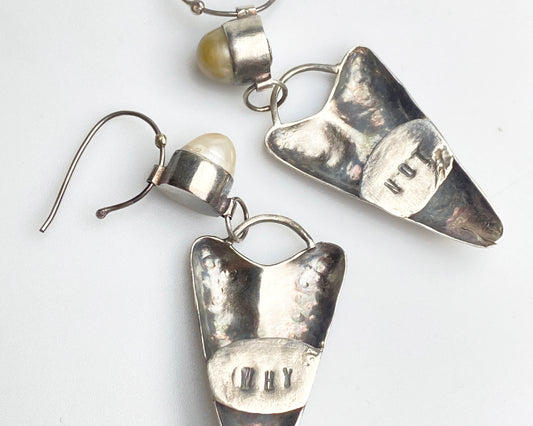 Pearl Essence & Jade Touch Silver Earrings