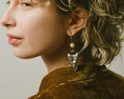 Pearl Essence & Jade Touch Silver Earrings