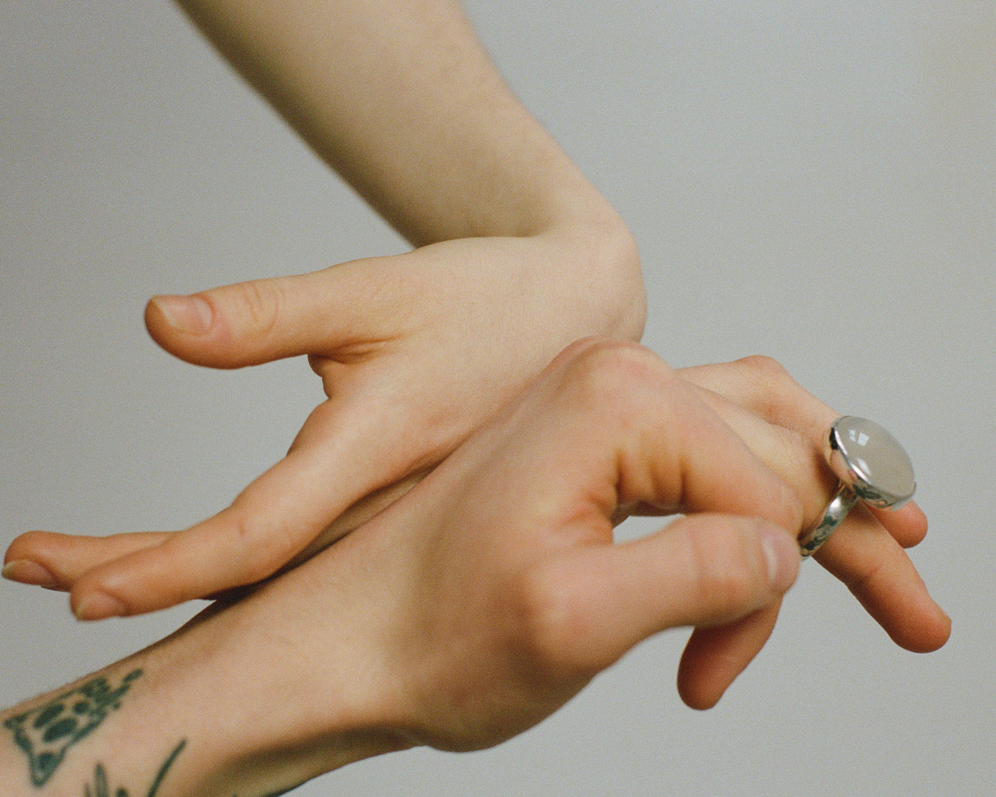 White Agate Bird Ring