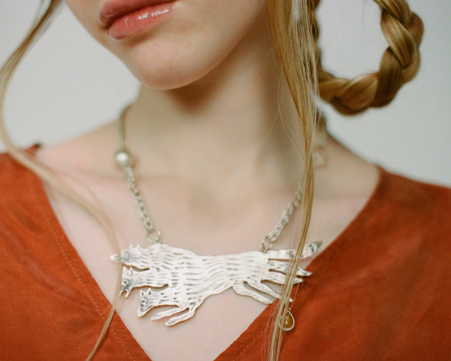 Three-Headed Wolf Necklace