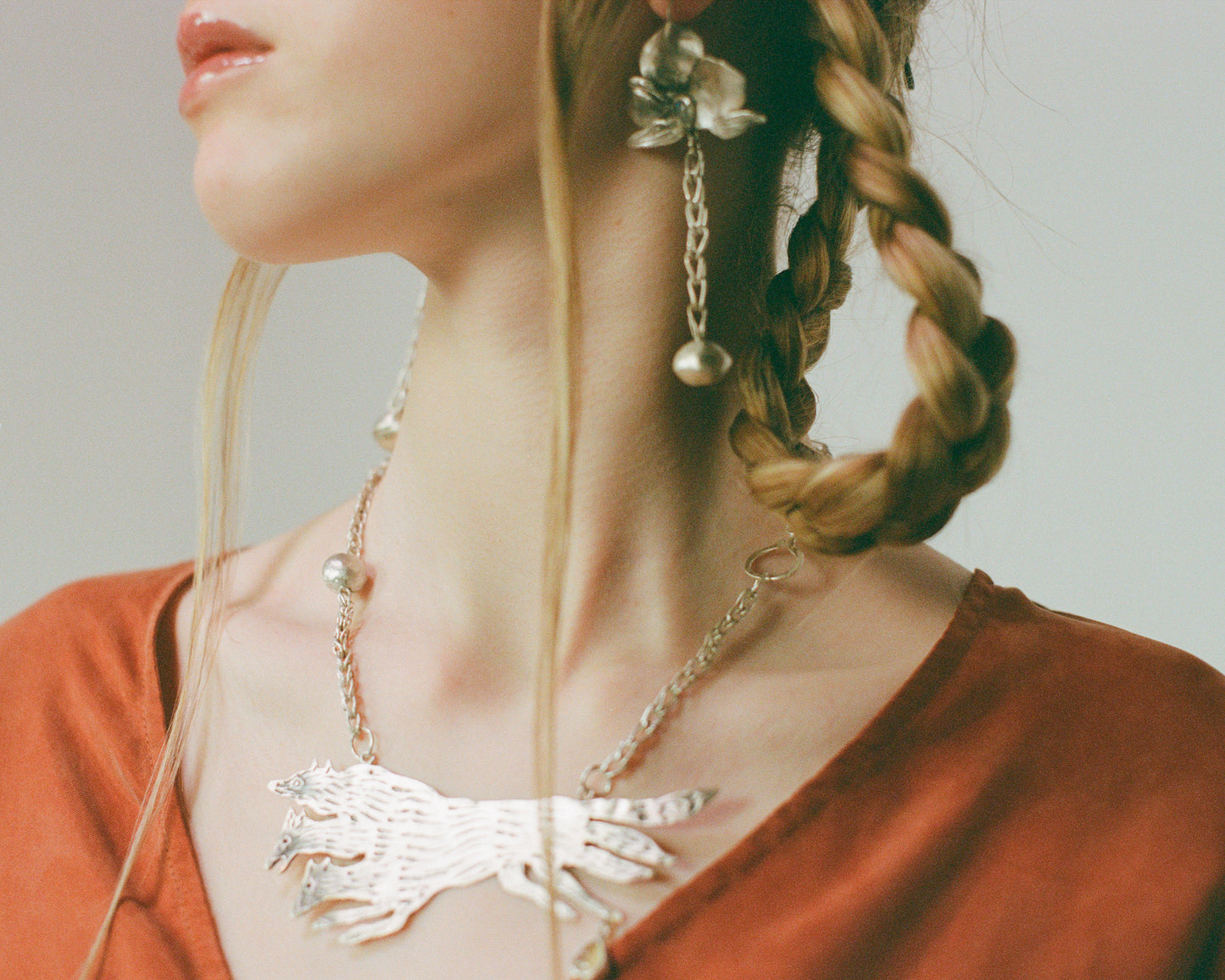 Three-Headed Wolf Necklace