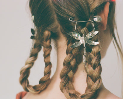 Moth Familiar Silver Pin