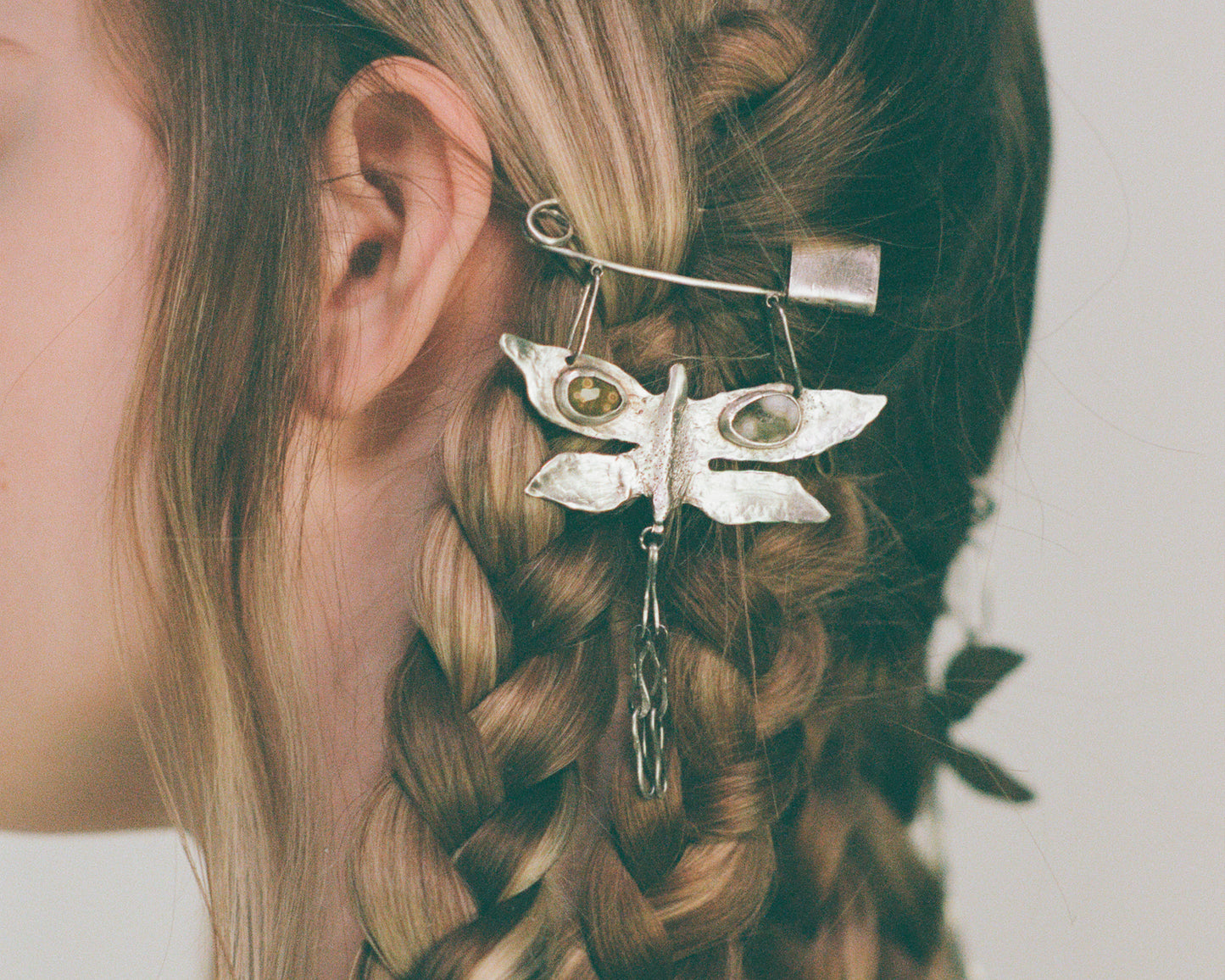 Moth Familiar Silver Pin #2