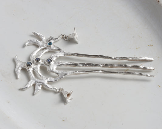 Silver Thorn Hair Comb