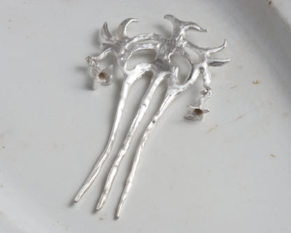 Silver Thorn Hair Comb