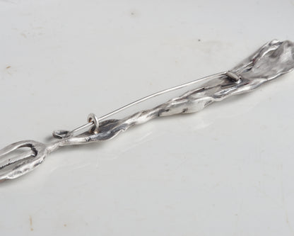 Oyster Fork Silver Brooch