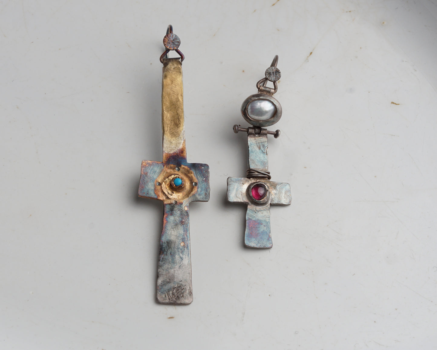 Gilded Relic Cross Earrings