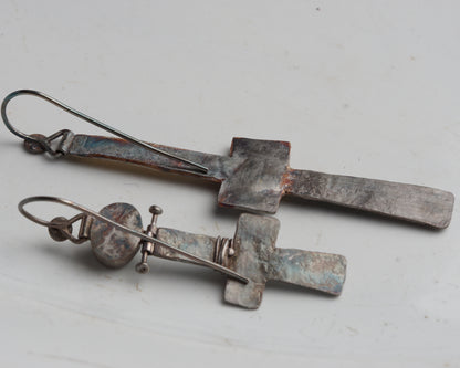 Gilded Relic Cross Earrings