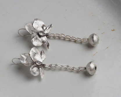 Moonlit Orchid Sphere Drop Earrings