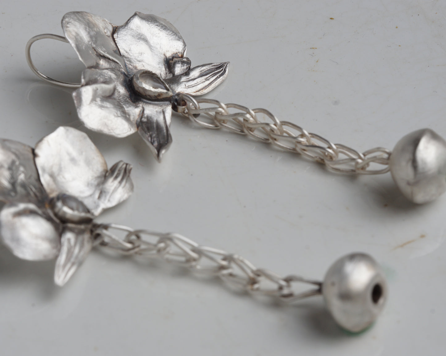 Moonlit Orchid Sphere Drop Earrings