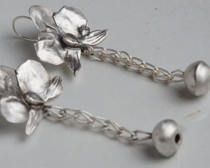 Moonlit Orchid Sphere Drop Earrings