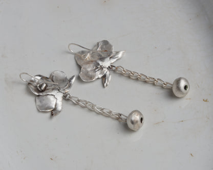 Moonlit Orchid Sphere Drop Earrings