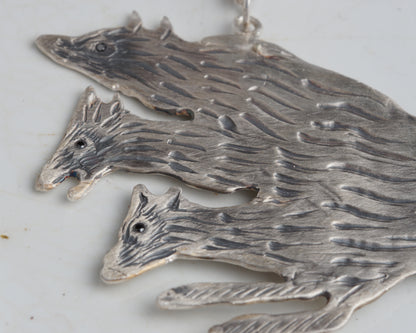 Three-Headed Wolf Necklace