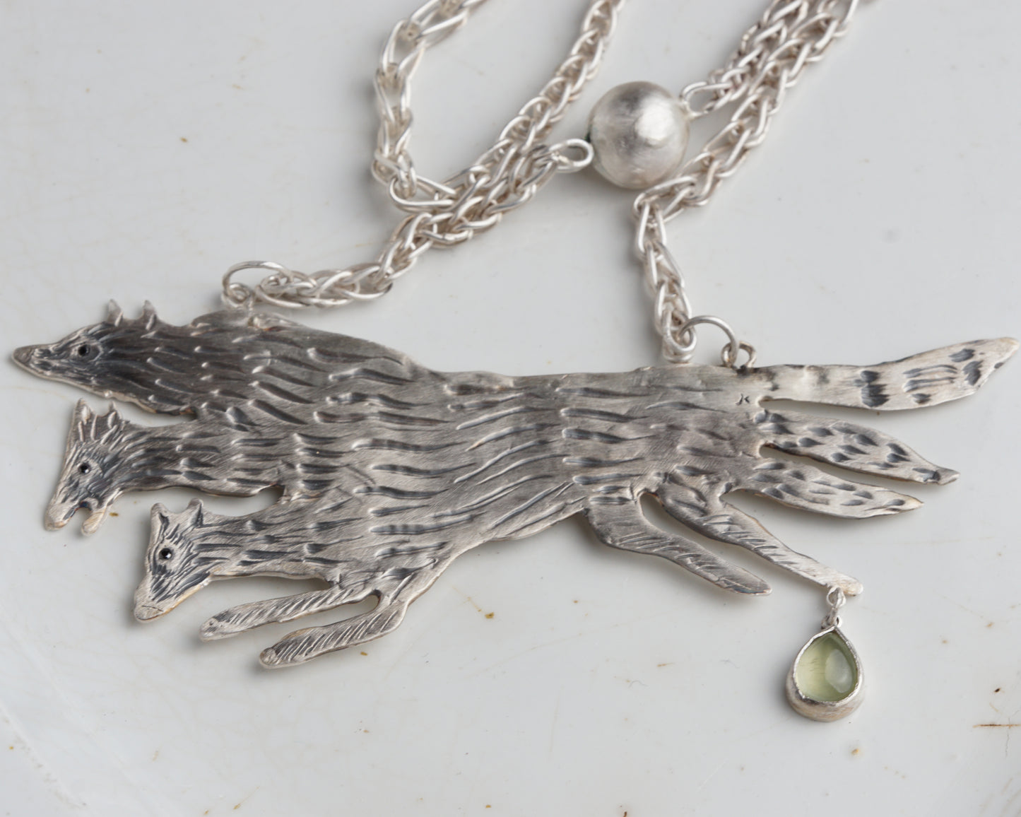 Three-Headed Wolf Necklace