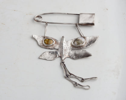 Moth Familiar Silver Pin #2