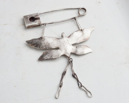 Moth Familiar Silver Pin #2