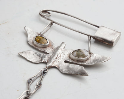 Moth Familiar Silver Pin #2