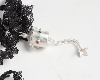 Silver Locket Box Pendant