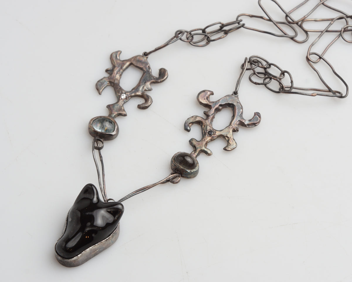 Ceramic Wolf Necklace