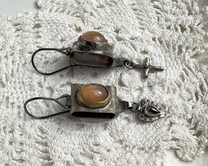 Moon Module Earrings with Mystic Topaz