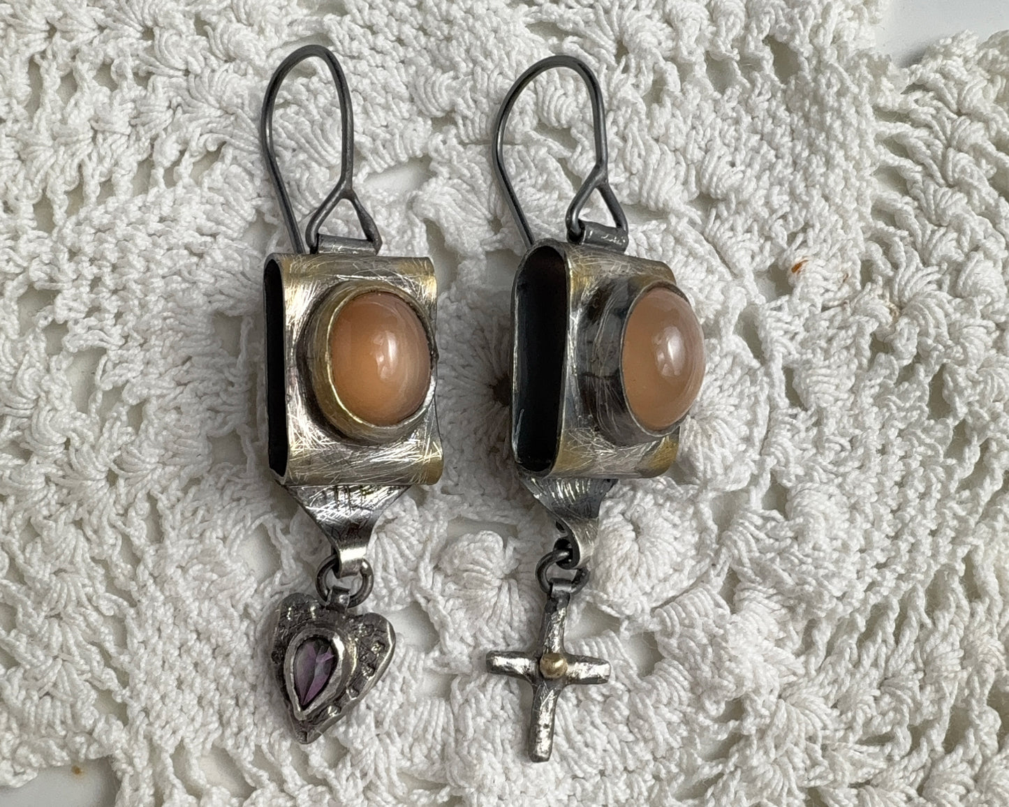 Moon Module Earrings with Mystic Topaz