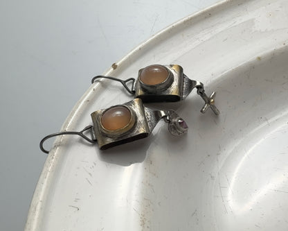 Moon Module Earrings with Mystic Topaz