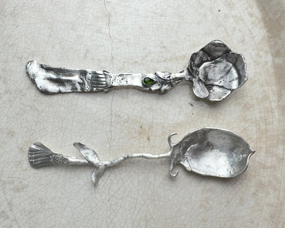 Silver Spoon with Green Tourmaline
