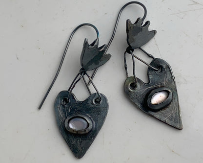 Black Heart Earrings