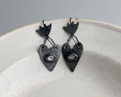 Black Heart Earrings
