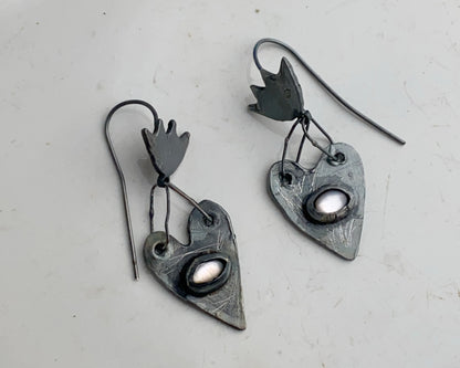 Black Heart Earrings