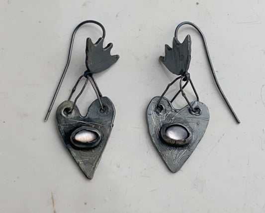 Black Heart Earrings