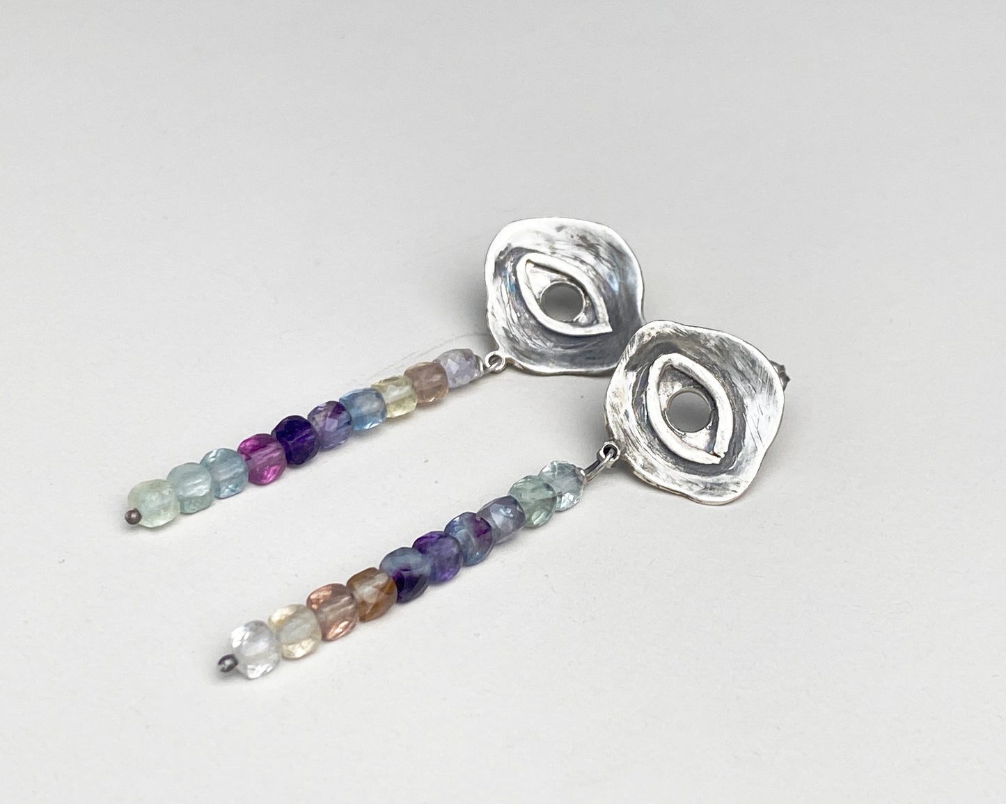 Sterling Silver and Fluorite Earrings