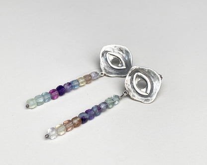 Sterling Silver and Fluorite Earrings