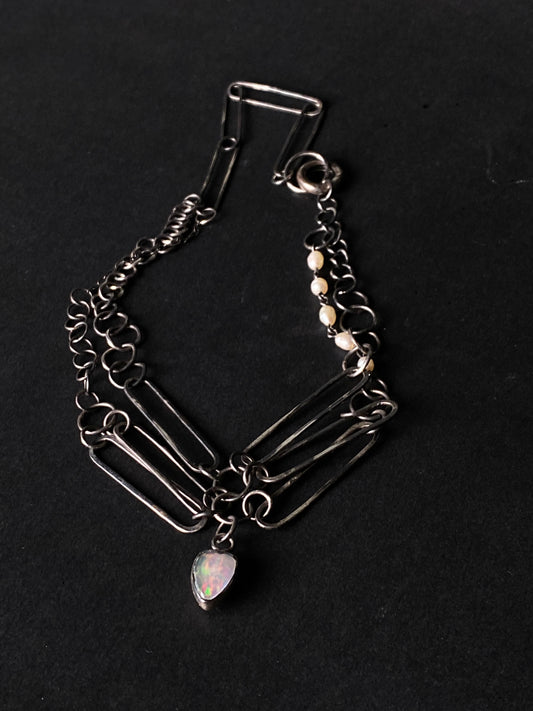 Heart Necklace with Ethiopian Opal