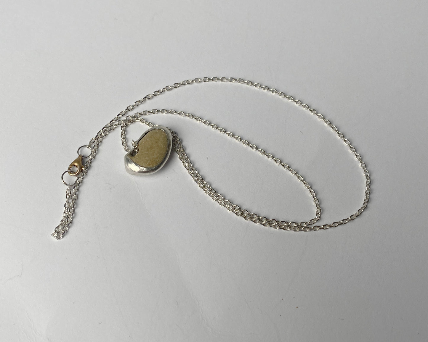 Sterling Silver Handmade Necklace with Pebble Pendant