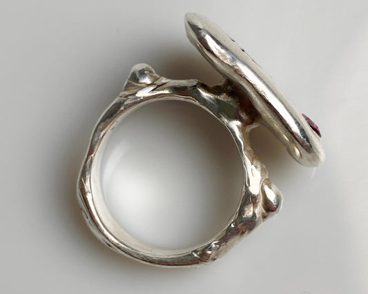 Garnet Pear-Shaped Statement Ring