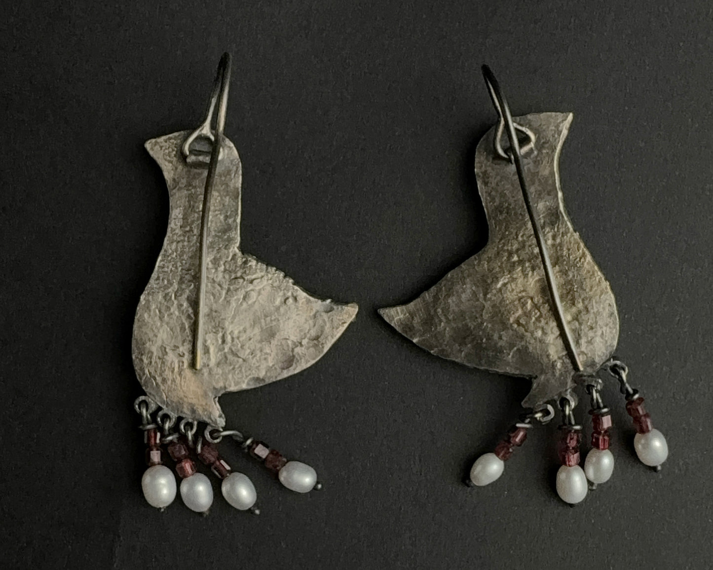 Ruby birds earrings